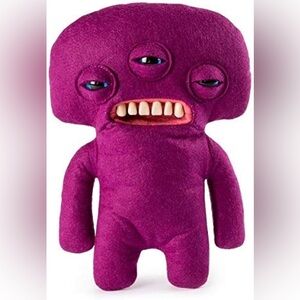 Fuggler Annoyed Alien Plush Purple Monster 3 Eyed Felt Festival Rave Goth Toy 9”